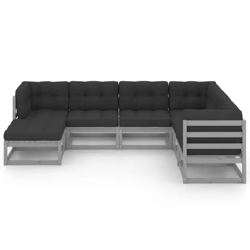 Tuinnset met massief grenenhout en comfortabele rug- zijkussens - Tuinsets