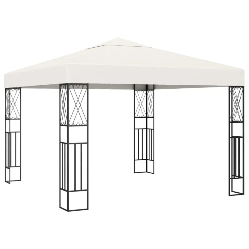 Tuinpaviljoen met decoratieve kruisvormige details voor stijl en schaduw - Crème / 3 x 3 m - Partytenten & prieëlen