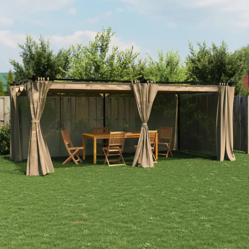 Tuinpaviljoen voor gezellige buitenmomenten met stevig stalen frame - Taupe / 6 x 3 m / 1 - Partytenten & prieëlen
