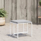 Tuinpoefs de ideale keuze voor een comfortabele zitervaring met wasbare hoes - Wit en grijs / 1 / white steel and