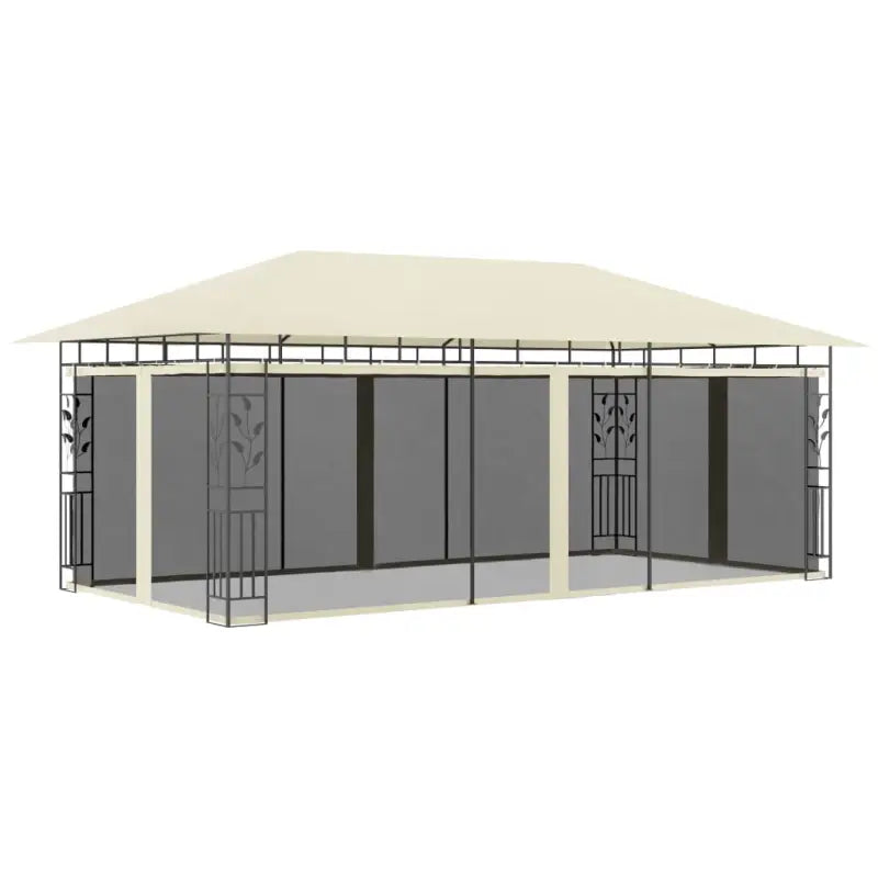 Tuinprieel met stevig stalen frame voor buitenactiviteiten - Crème / 6 x 3 x 2,73 m - Partytenten & prieëlen