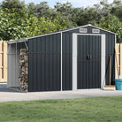 Tuinschuur van gegalvaniseerd staal voor extra opbergruimte en bescherming - Antraciet / 277 x 192.5 x 179 cm / 1