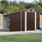 Tuinschuur van gegalvaniseerd staal voor extra opbergruimte en bescherming - Bruin / 277 x 192.5 x 179 cm / 1