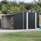 Tuinschuur van gegalvaniseerd staal voor extra opbergruimte en bescherming - Antraciet / 277 x 365.5 x 179 cm / 1
