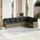 Tuinset in beige materiaal met gepoedercoat staal en afmetingen - Grijs / Zonder tafel - Tuinsets