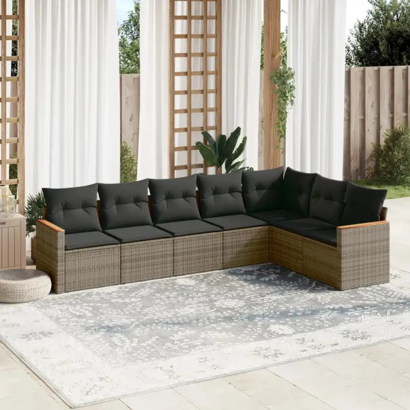 Tuinset in beige materiaal met gepoedercoat staal en afmetingen - Grijs / Zonder tafel - Tuinsets