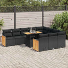 Tuinset in beige materiaal met gepoedercoat staal en comfortabele afmetingen - Zwart / met opbergruimte - Tuinsets