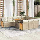 Tuinset in beige materiaal met gepoedercoat staal en comfortabele afmetingen - beige en crèmekleurig / met opbergruimte