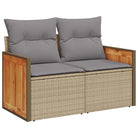 Tuinset in beige materiaal met gepoedercoat staal en comfortabele afmetingen - Tuinsets