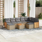 Tuinset in beige материала met gepoedercoat staal en afmetingen - Beige en grijs / Met tafel - Tuinsets