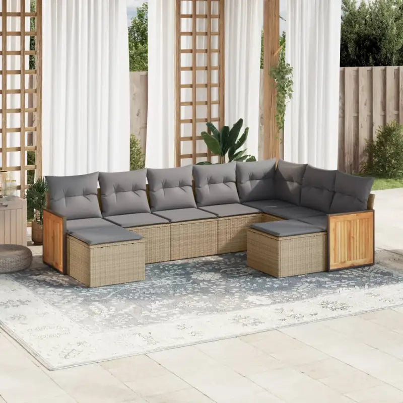 Tuinset in beige материала met gepoedercoat staal en afmetingen - Beige en grijs / Zonder tafel - Tuinsets