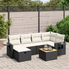 Tuinset in gemengd beige materiaal voor comfortabele buitenruimte - Zwart en crème / zonder opbergruimte - Tuinsets