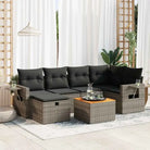Tuinset in gemengd beige materiaal voor comfortabele buitenruimte - Grijs / met opbergruimte - Tuinsets