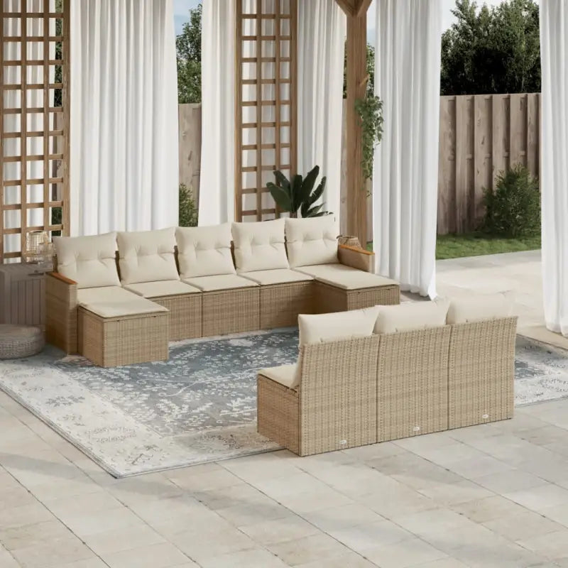 Tuinset in gemengd beige materiaal voor gezellige buitenruimtes - Beige / Zonder tafel - Tuinsets