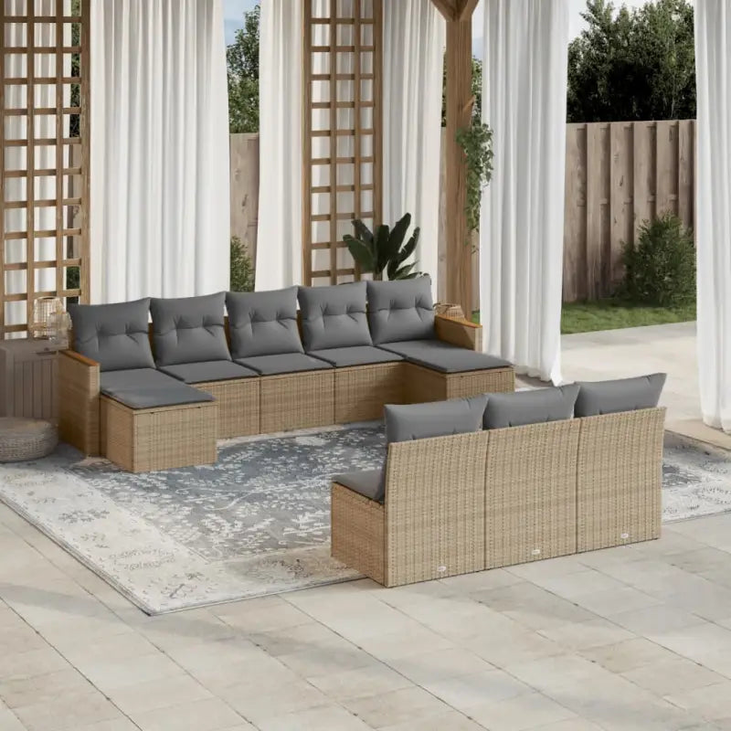 Tuinset in gemengd beige materiaal voor gezellige buitenruimtes - Gemengd beige / Zonder tafel - Tuinsets