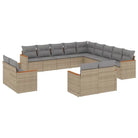 Tuinset in gemengd beige met gepoedercoat staal en afmetingen - Tuinsets