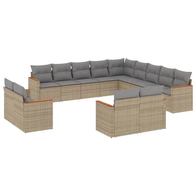 Tuinset in gemengd beige met gepoedercoat staal en afmetingen - Tuinsets