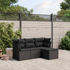 Tuinset in gemengd beige met gepoedercoat staal en afmetingen - Zwart / zonder opbergruimte - Tuinsets