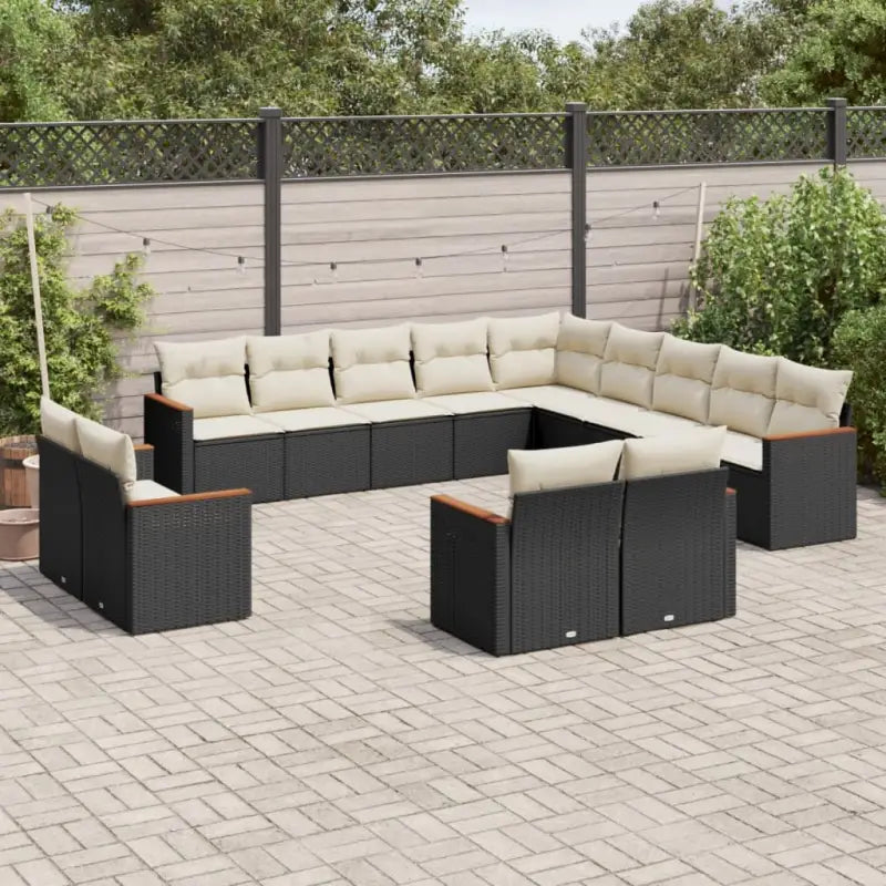 Tuinset in gemengd beige met gepoedercoat staal en afmetingen - Zwart en crème / Zonder tafel - Tuinsets