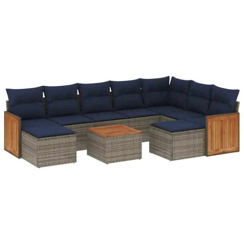 Tuinset in grijs materiaal met gepoedercoat staal en afmetingen - Tuinsets