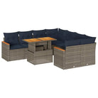 Tuinset in grijs materiaal met gepoedercoat staal en afmetingen - Tuinsets