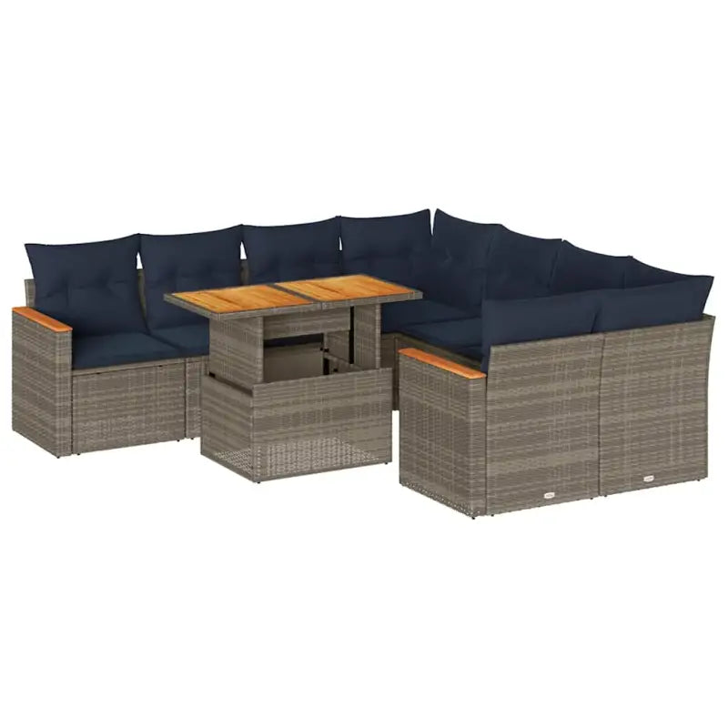 Tuinset in grijs materiaal met gepoedercoat staal en afmetingen - Tuinsets