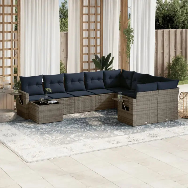 Tuinset in grijs materiaal met gepoedercoat staal en afmetingen - Grijs - Tuinsets