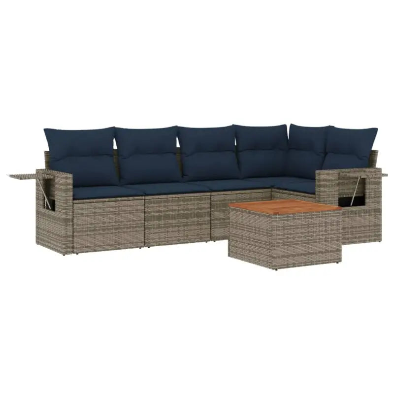 Tuinset in grijs materiaal met gepoedercoat staal en afmetingen - Tuinsets