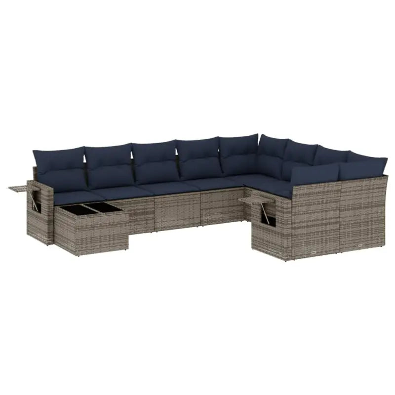 Tuinset in grijs materiaal met gepoedercoat staal en afmetingen - Grijs - Tuinsets