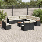 Tuinset in grijs materiaal met gepoedercoat staal en waterdichte tas - Zwart en crème / Met tafel - Tuinsets