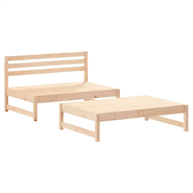 Tuinset in massief grenenhout met salontafel en voetenbank - Tuinsets