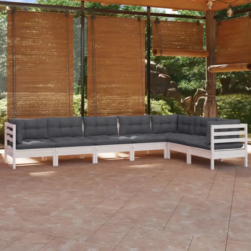 Tuinset in massief grenenhout voor ontspannen buitenplezier - Wit - Tuinsets