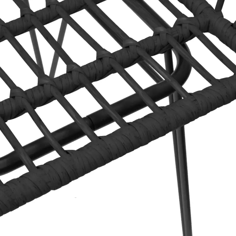 Tuinset in poly rattan met afmetingen en eenvoudig schoon te maken - Zwart - Tuinsets