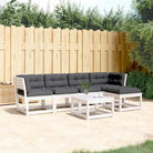 Tuinset in wit massief grenenhout voor buitenplezier - Tuinsets
