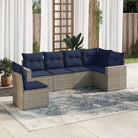 Tuinset in zwart materiaal met gepoedercoat staal en aangeven afmetingen - Beige en grijs / Zonder tafel - Tuinsets