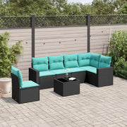 Tuinset in zwart materiaal met gepoedercoat staal en aangeven afmetingen - Tuinsets