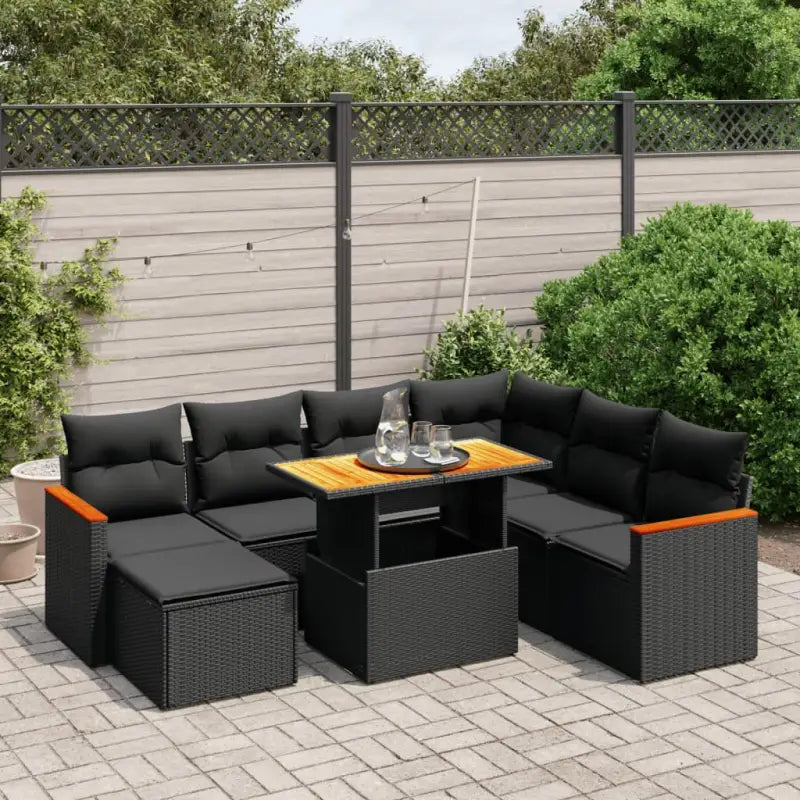 Tuinset in zwart materiaal met gepoedercoat staal en afmetingen - Zwart - Tuinsets