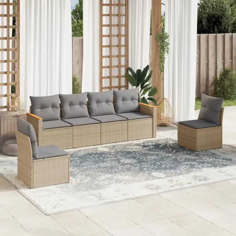 Tuinset in zwart materiaal met gepoedercoat staal en afmetingen flexibel - Gemengd beige / Zonder tafel - Tuinsets
