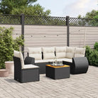 Tuinset in zwart materiaal met gepoedercoat staal en afmetingen voor buiten - Zwart en crème / Tafel + 2x midden + hoek
