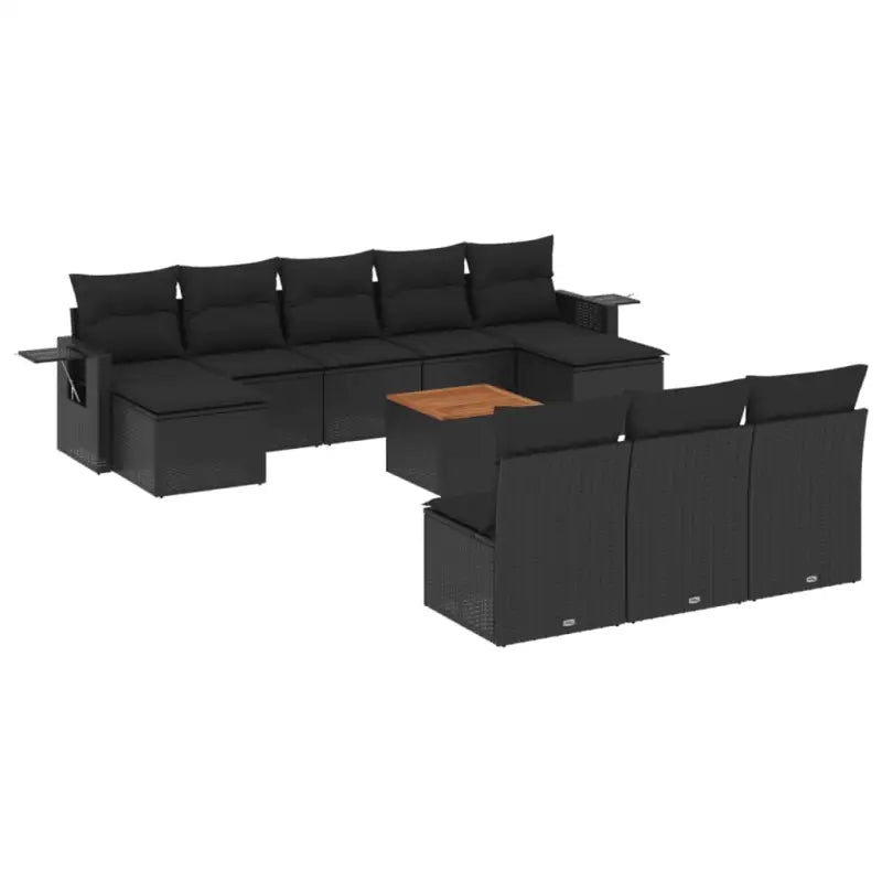 Tuinset in zwart materiaal met gepoedercoat staal en afmetingen - Tuinsets