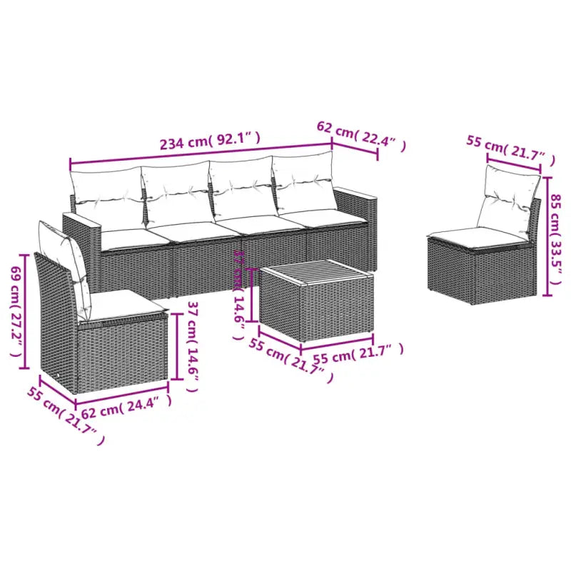 Tuinset in zwart materiaal met gepoedercoat staal en afmetingen flexibel - Tuinsets