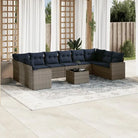 Tuinset in zwart materiaal met gepoedercoat staal en afmetingen - grijs en marineblauw / Met tafel - Tuinsets
