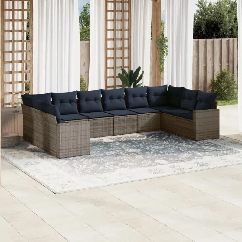 Tuinset in zwart materiaal met gepoedercoat staal en afmetingen - grijs en marineblauw / Zonder tafel - Tuinsets