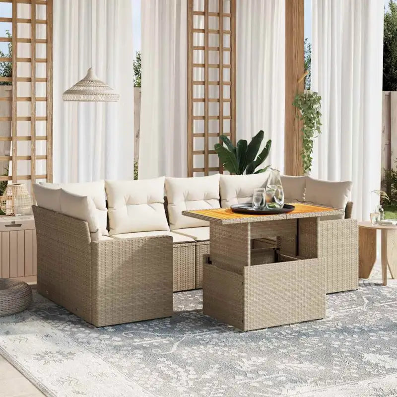 Tuinset in zwart materiaal met gepoedercoat staal en ideale afmetingen - beige en crèmekleurig / zonder opbergruimte