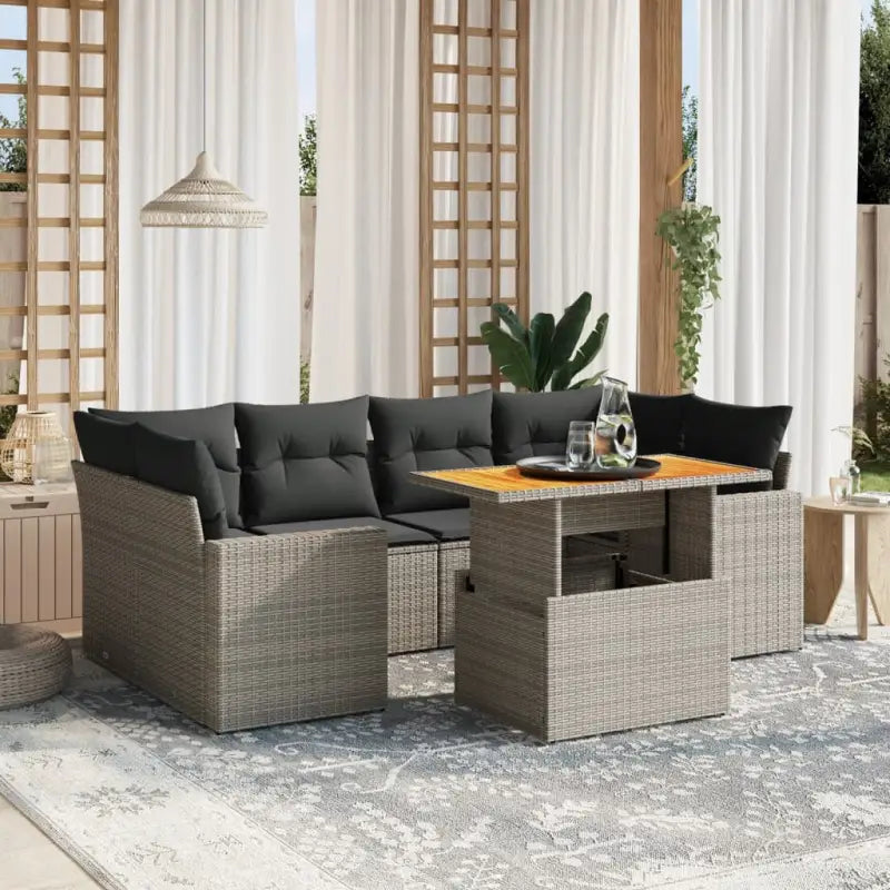 Tuinset in zwart materiaal met gepoedercoat staal en ideale afmetingen - Grijs / zonder opbergruimte - Tuinsets