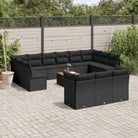 Tuinset in zwart materiaal met gepoedercoat staal en perfecte afmetingen - Zwart - Tuinsets