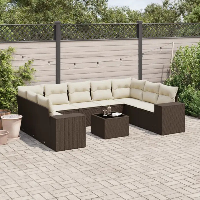 Tuinset in zwart materiaal met gepoedercoat staal en perfecte afmetingen - Bruin en crème / Zonder tafel - Tuinsets