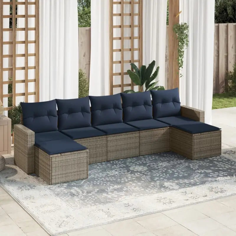 Tuinset in zwart materiaal met gepoedercoat staal en perfecte afmetingen - Beige en grijs / Zonder tafel - Tuinsets