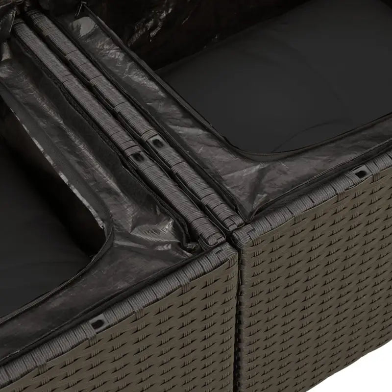 Tuinset in zwart materiaal met waterdichte tas en gepoedercoat staal - Tuinsets