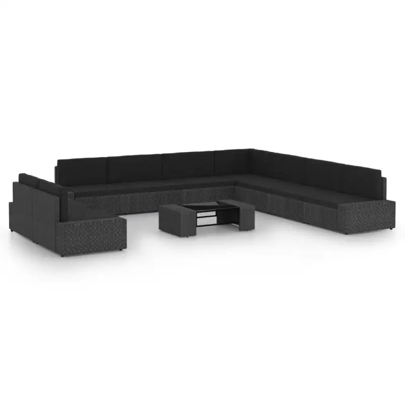 Tuinset met afmetingen hoekbank voor ontspanning en gezelligheid - 5x hoek + 4x midden + Tafel - Tuinsets